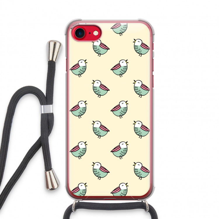 Vogeltjes: iPhone SE 2020 Transparant Hoesje met koord