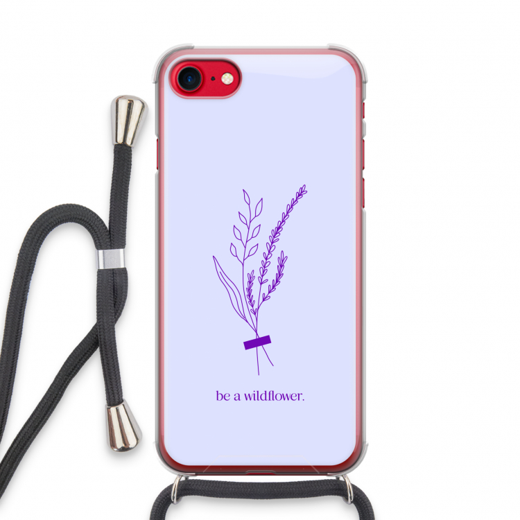 Be a wildflower: iPhone SE 2020 Transparant Hoesje met koord