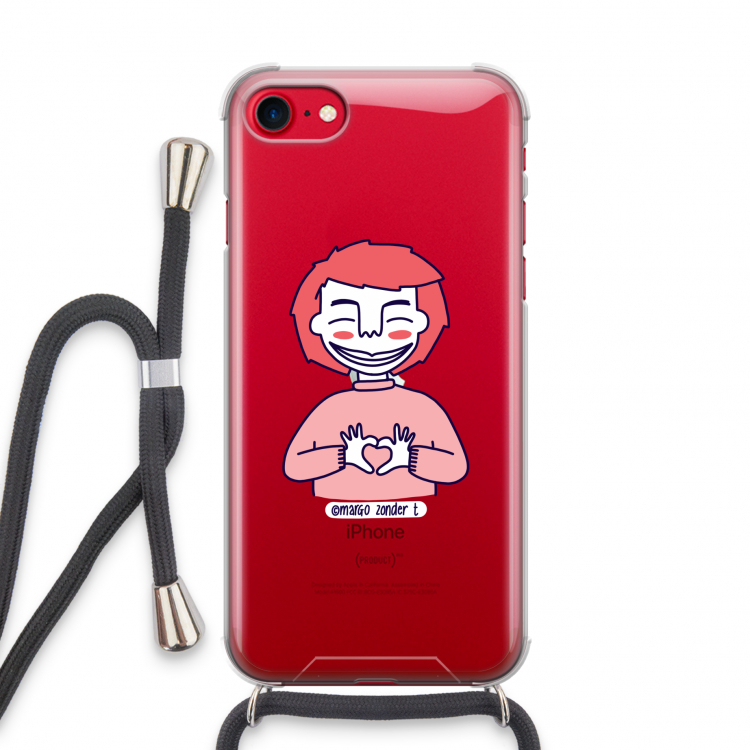 Hartje: iPhone SE 2020 Transparant Hoesje met koord