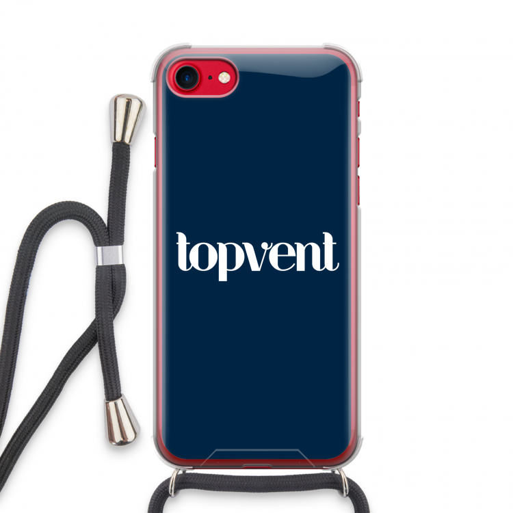 Topvent Navy: iPhone SE 2020 Transparant Hoesje met koord
