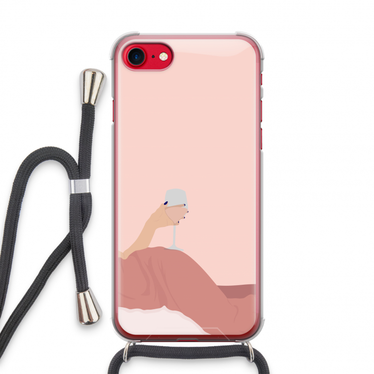 Wine: iPhone SE 2020 Transparant Hoesje met koord