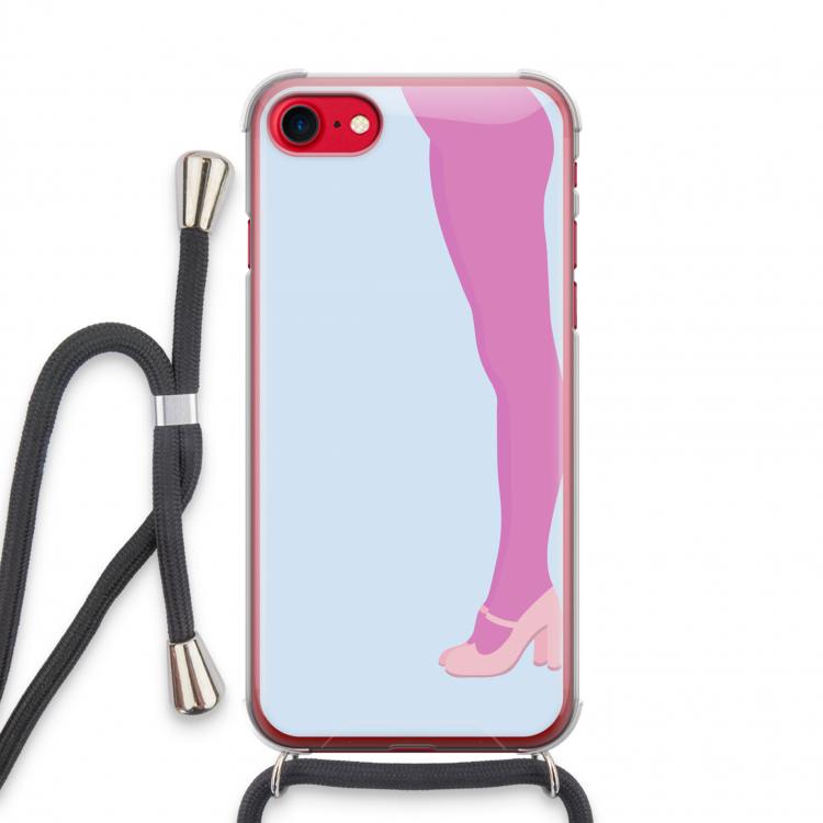Pink panty: iPhone SE 2020 Transparant Hoesje met koord