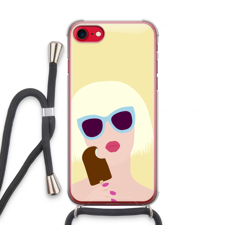 Ice cream: iPhone SE 2020 Transparant Hoesje met koord