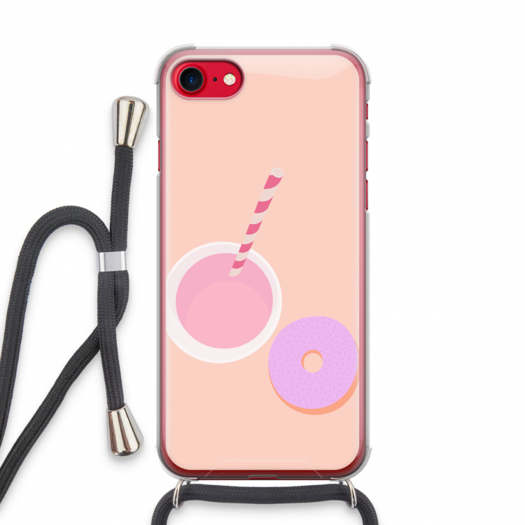 Donut: iPhone SE 2020 Transparant Hoesje met koord