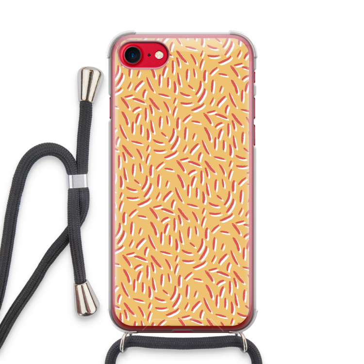 Camouflage: iPhone SE 2020 Transparant Hoesje met koord