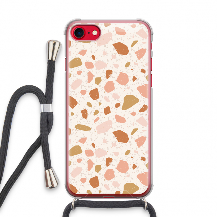 Terrazzo N°18: iPhone SE 2020 Transparant Hoesje met koord