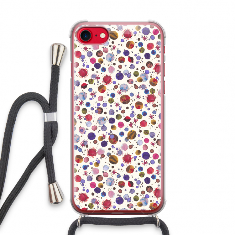 Planets Space: iPhone SE 2020 Transparant Hoesje met koord