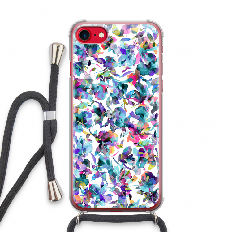 Hibiscus Flowers: iPhone SE 2020 Transparant Hoesje met koord