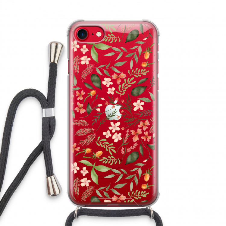 Sweet little flowers: iPhone SE 2020 Transparant Hoesje met koord
