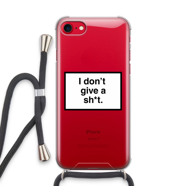 Don't give a shit: iPhone SE 2020 Transparant Hoesje met koord