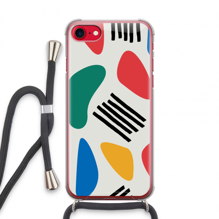 Illustratieve pop 1: iPhone SE 2020 Transparant Hoesje met koord
