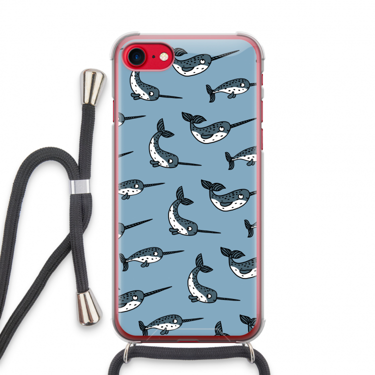 Narwhal: iPhone SE 2020 Transparant Hoesje met koord