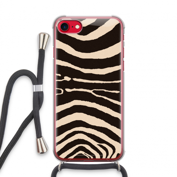 Arizona Zebra: iPhone SE 2020 Transparant Hoesje met koord