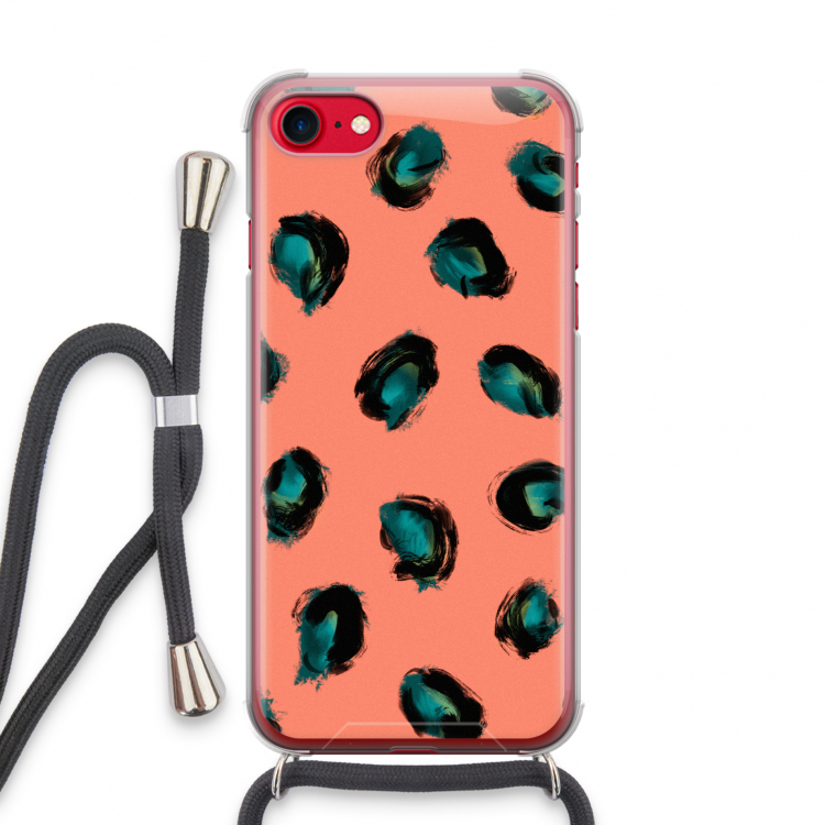 Pink Cheetah: iPhone SE 2020 Transparant Hoesje met koord