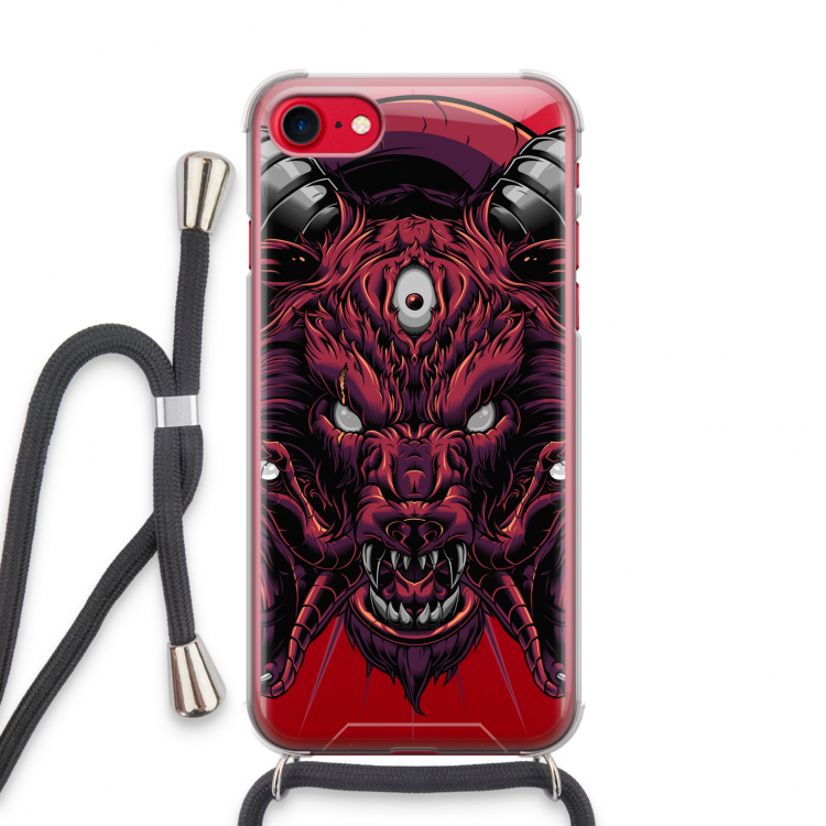 Hell Hound and Serpents: iPhone SE 2020 Transparant Hoesje met koord