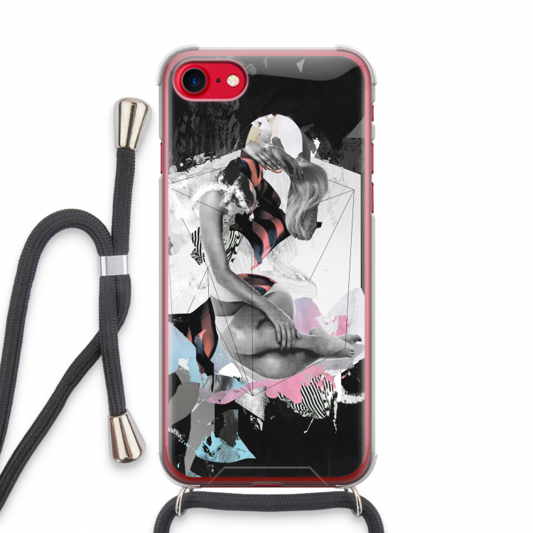 Camouflage de sommeil: iPhone SE 2020 Transparant Hoesje met koord