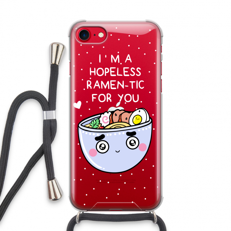 I'm A Hopeless Ramen-Tic For You: iPhone SE 2020 Transparant Hoesje met koord