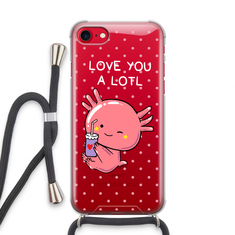 Love You A Lotl: iPhone SE 2020 Transparant Hoesje met koord