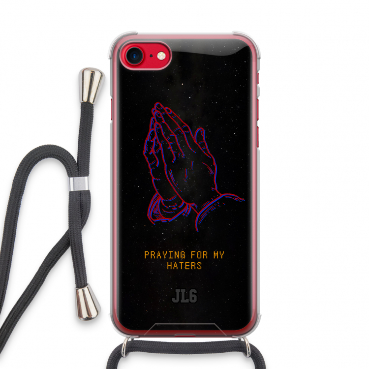 Praying For My Haters: iPhone SE 2020 Transparant Hoesje met koord