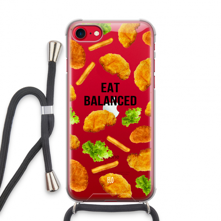 Eat Balanced: iPhone SE 2020 Transparant Hoesje met koord