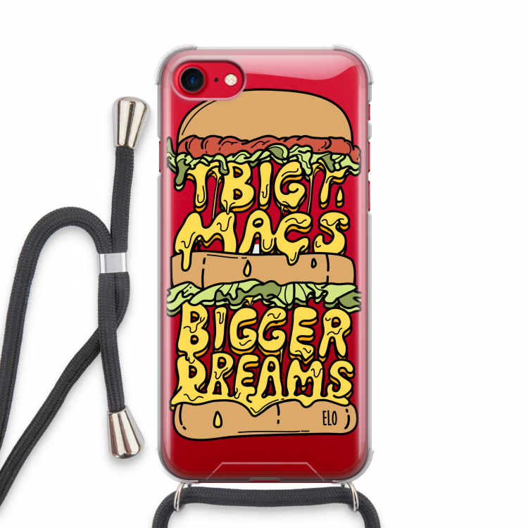 Big Macs Bigger Dreams: iPhone SE 2020 Transparant Hoesje met koord