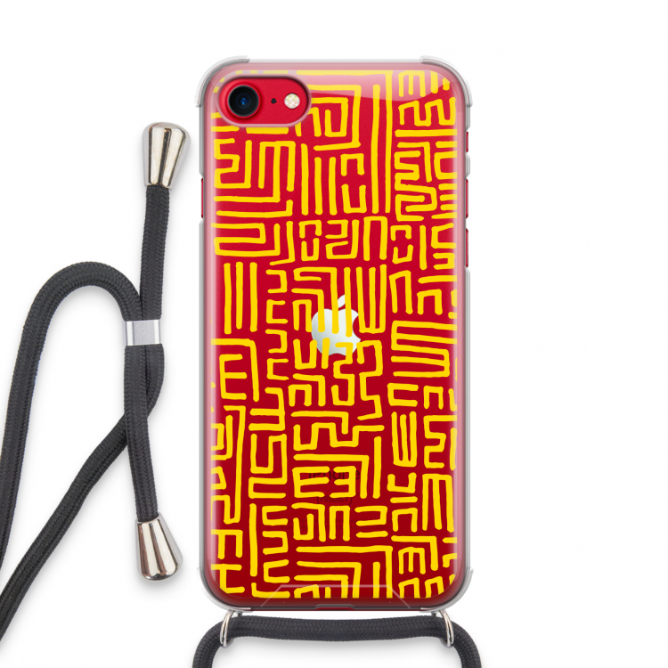 Majorelle Blue Print: iPhone SE 2020 Transparant Hoesje met koord