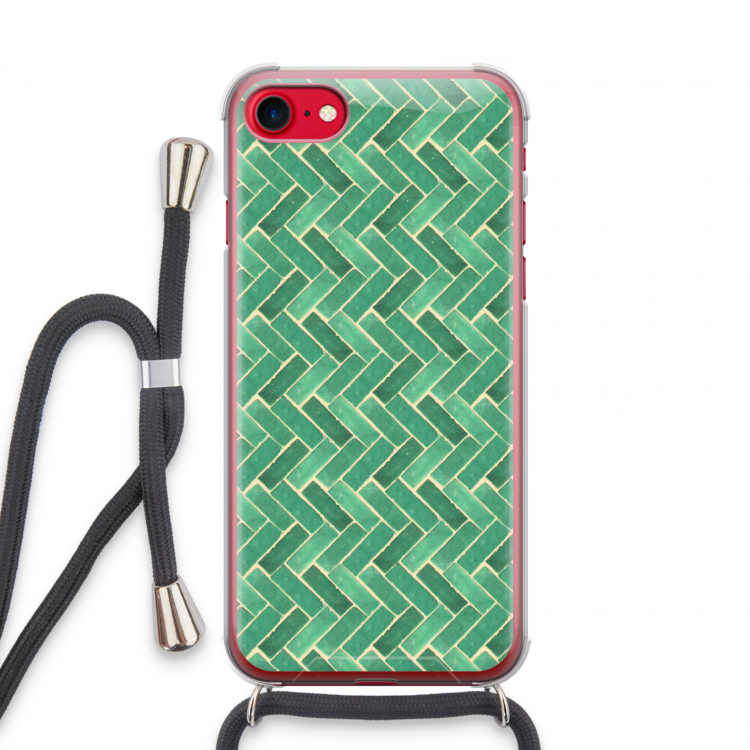 Moroccan tiles 2: iPhone SE 2020 Transparant Hoesje met koord