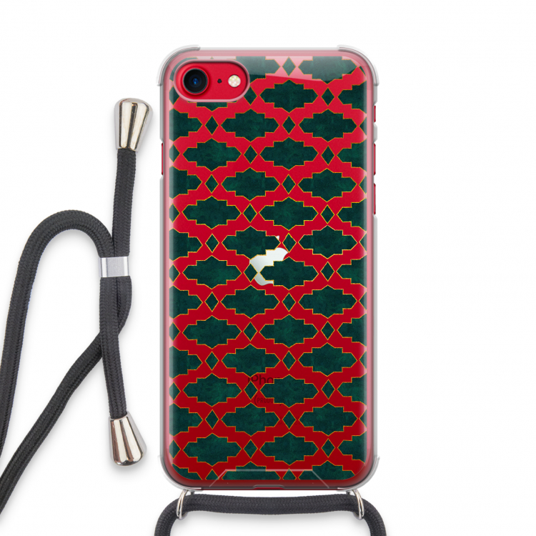Moroccan tiles: iPhone SE 2020 Transparant Hoesje met koord