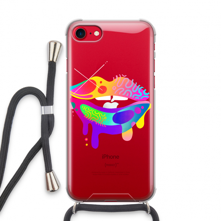 Lip Palette: iPhone SE 2020 Transparant Hoesje met koord