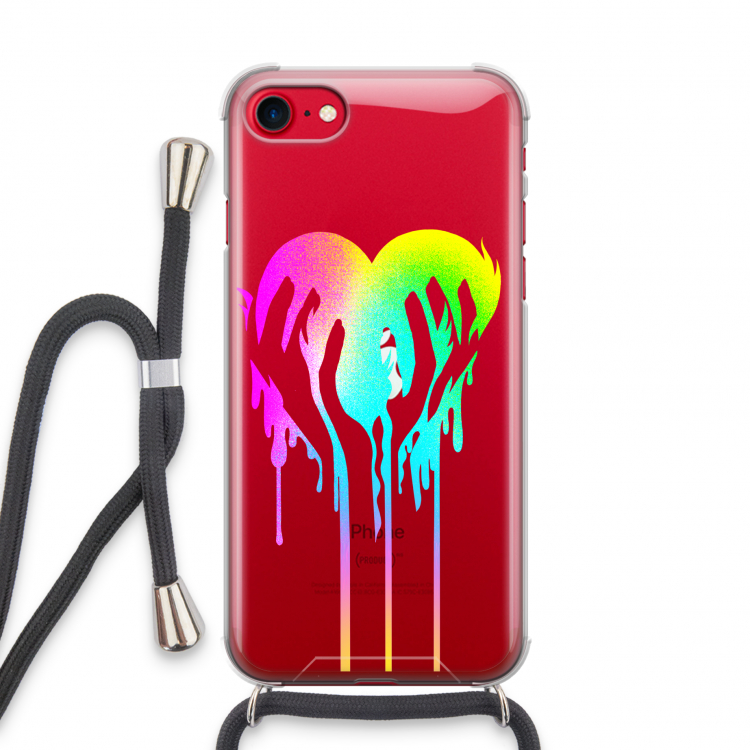 Hold My Heart: iPhone SE 2020 Transparant Hoesje met koord