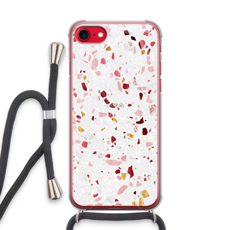 Terrazzo N°9: iPhone SE 2020 Transparant Hoesje met koord