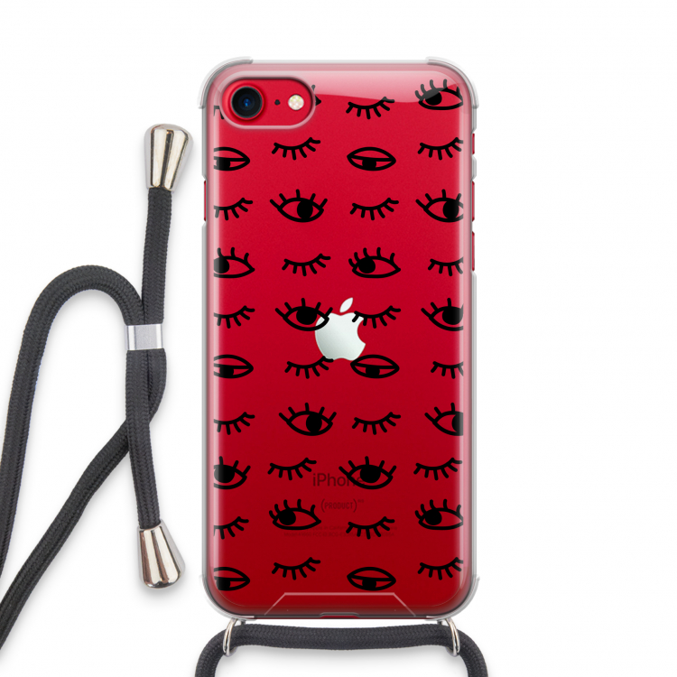 Eye pattern #2: iPhone SE 2020 Transparant Hoesje met koord