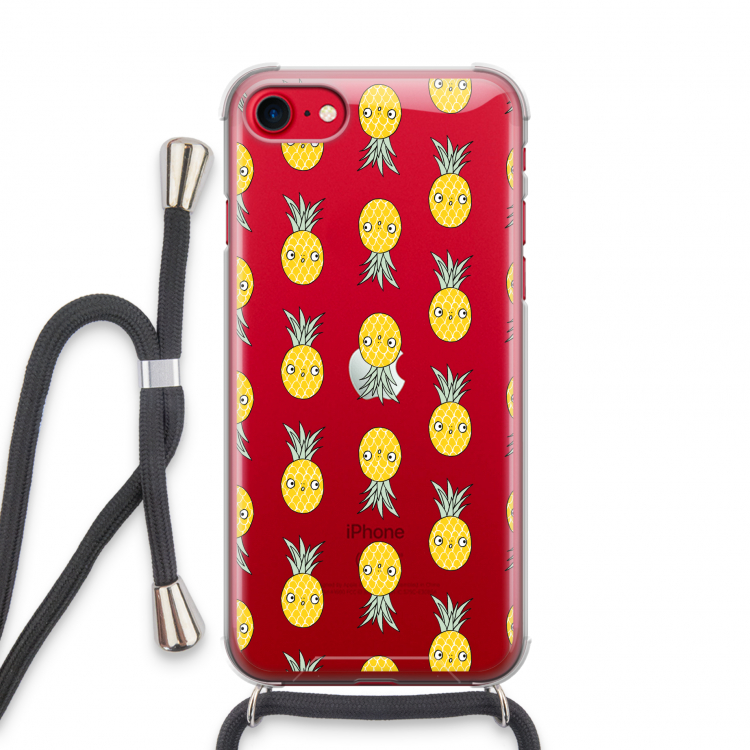 Ananas: iPhone SE 2020 Transparant Hoesje met koord