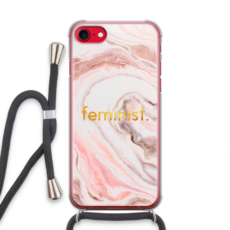 Feminist: iPhone SE 2020 Transparant Hoesje met koord