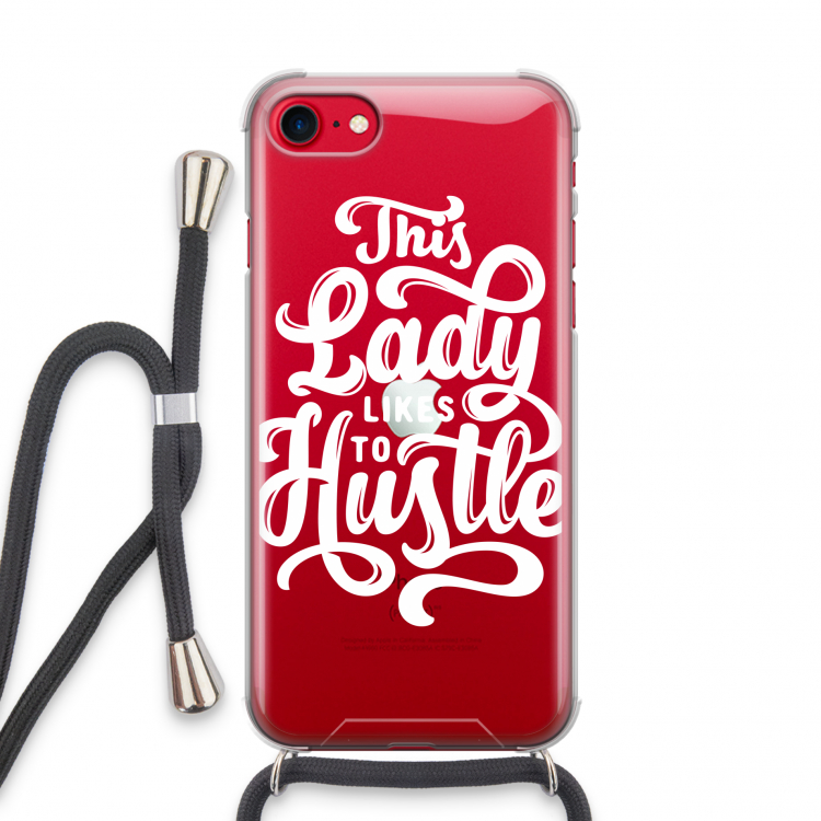 Hustle Lady: iPhone SE 2020 Transparant Hoesje met koord