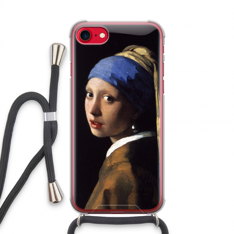 The Pearl Earring: iPhone SE 2020 Transparant Hoesje met koord
