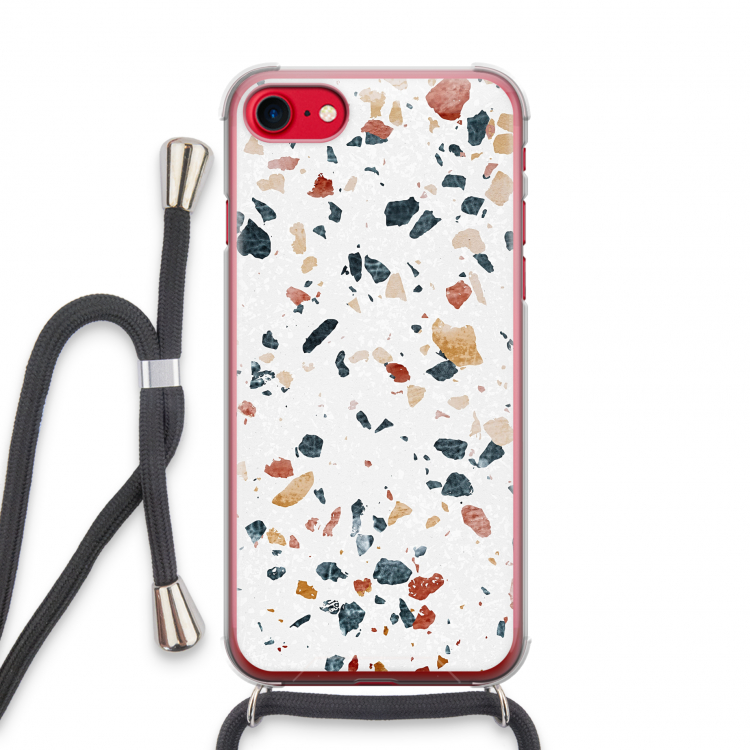 Terrazzo N°4: iPhone SE 2020 Transparant Hoesje met koord