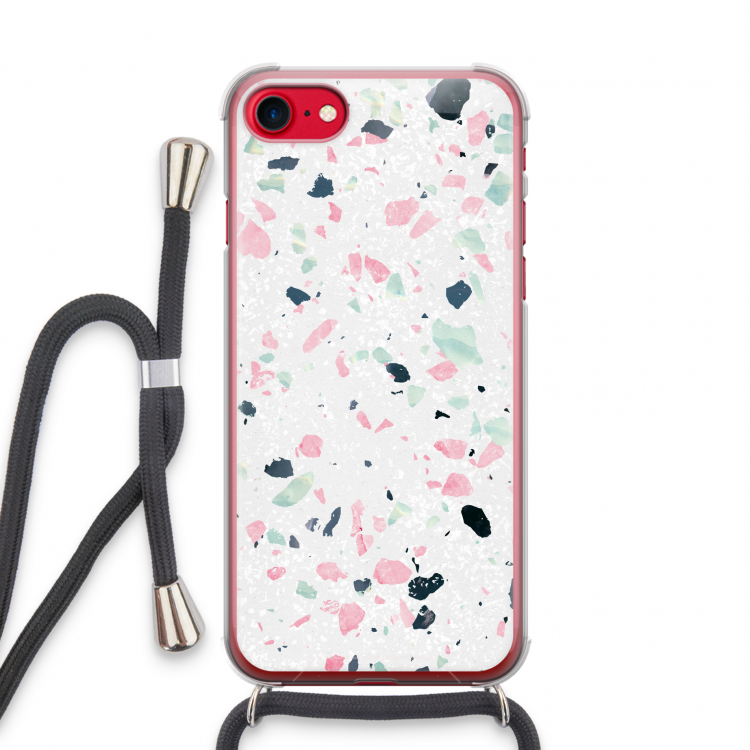 Terrazzo N°3: iPhone SE 2020 Transparant Hoesje met koord