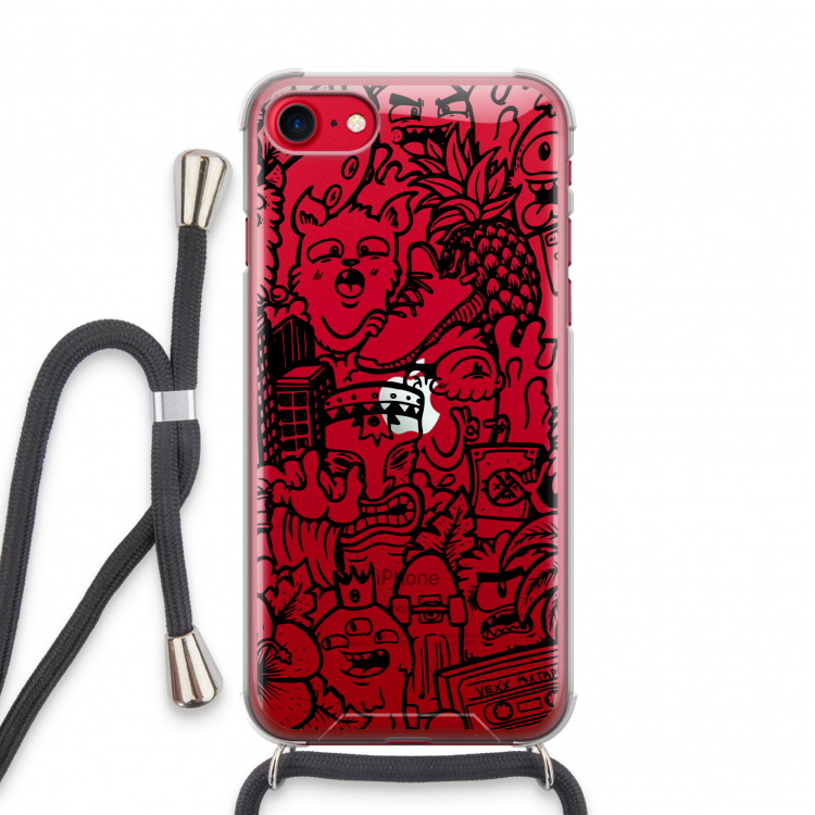 Vexx Black Mixtape: iPhone SE 2020 Transparant Hoesje met koord