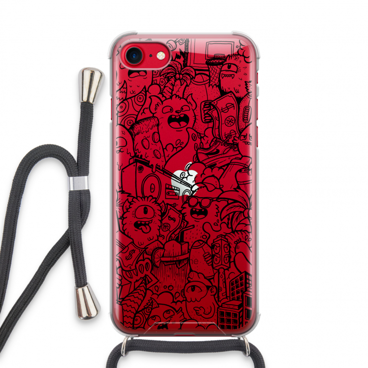 Vexx Black City : iPhone SE 2020 Transparant Hoesje met koord