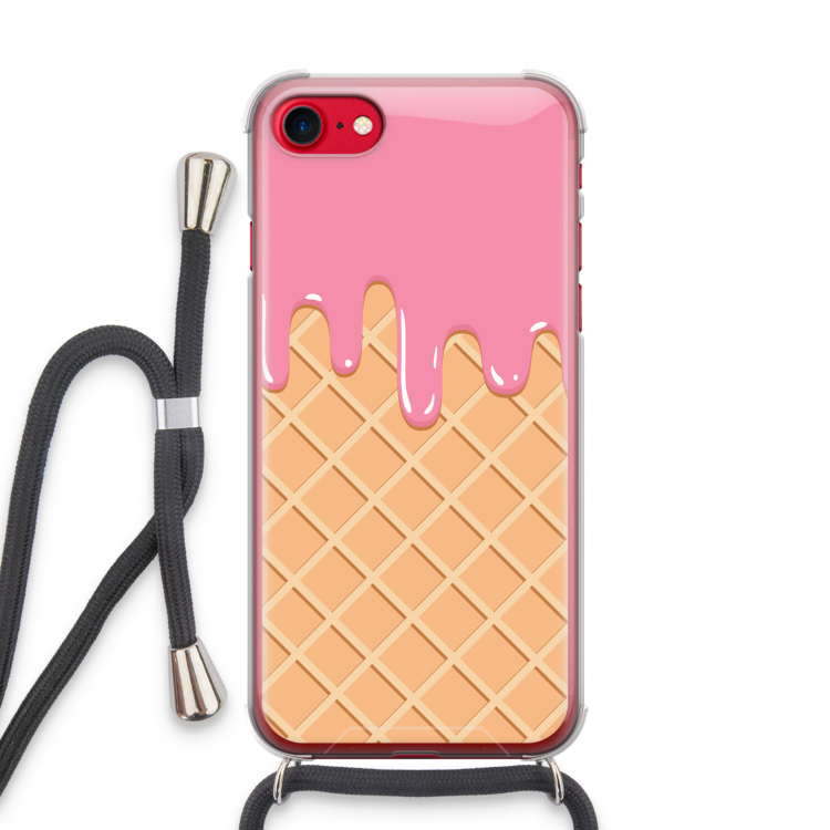 Ice cream: iPhone SE 2020 Transparant Hoesje met koord