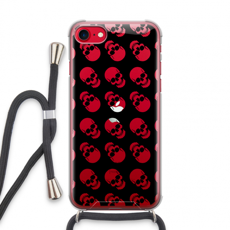 Musketon Skulls: iPhone SE 2020 Transparant Hoesje met koord