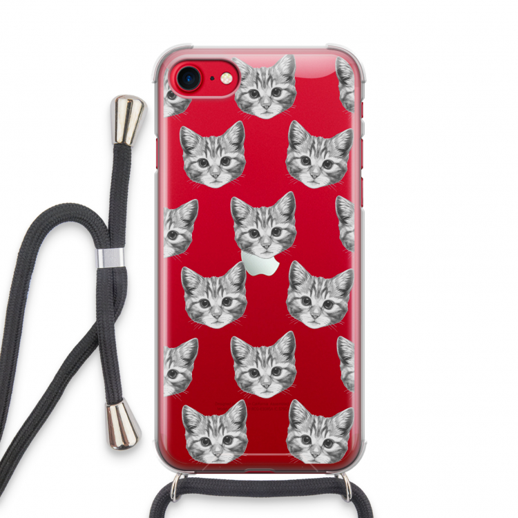 Kitten: iPhone SE 2020 Transparant Hoesje met koord