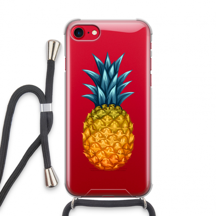 Grote ananas: iPhone SE 2020 Transparant Hoesje met koord