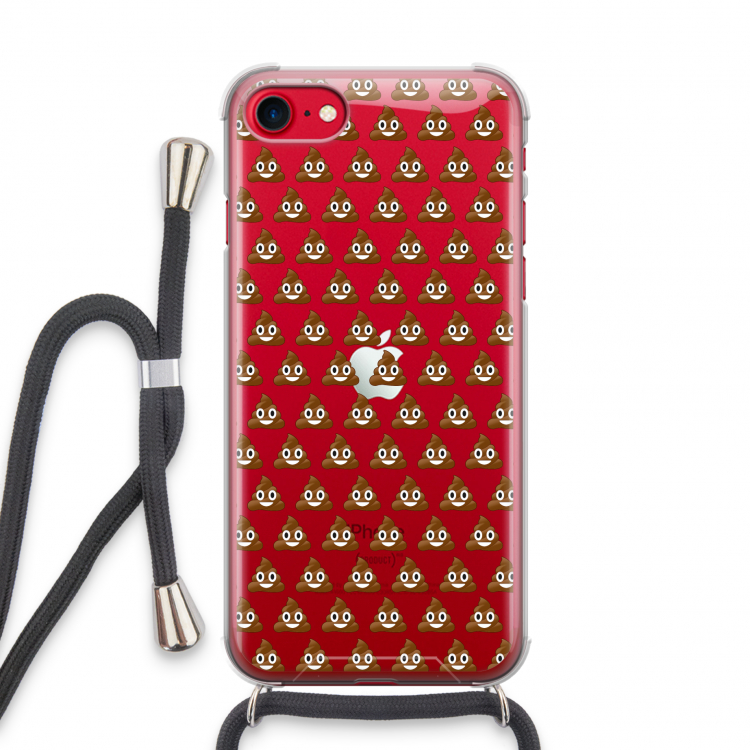 Poop emoji: iPhone SE 2020 Transparant Hoesje met koord