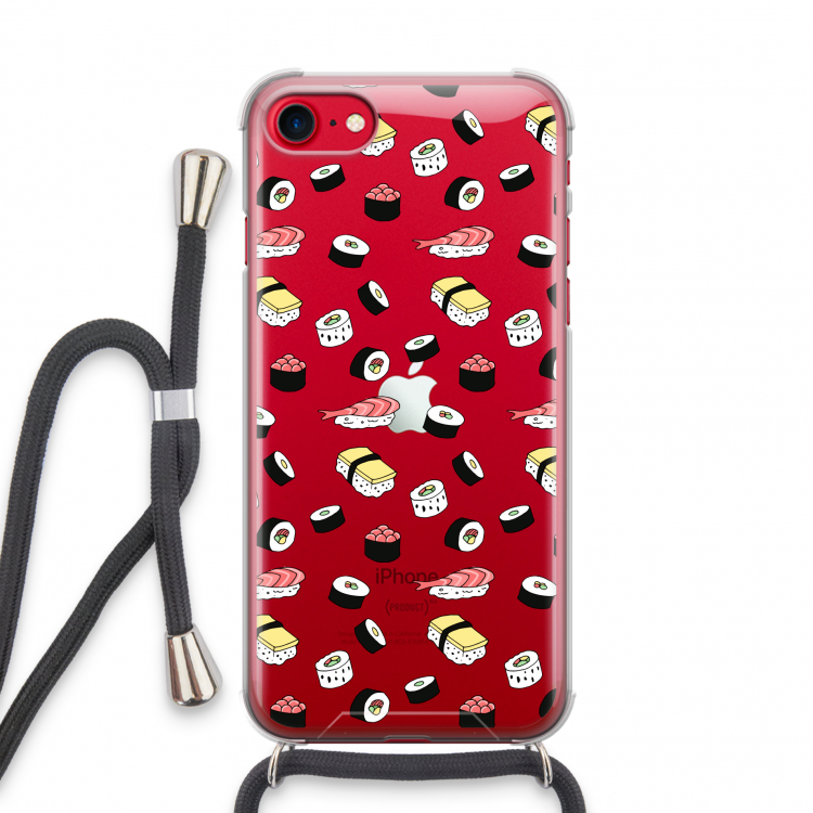 Sushi time: iPhone SE 2020 Transparant Hoesje met koord