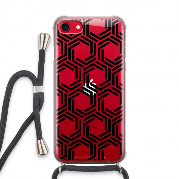 Geometrisch patroon: iPhone SE 2020 Transparant Hoesje met koord