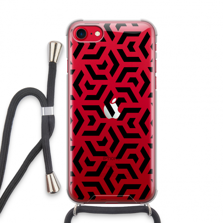 Crazy pattern: iPhone SE 2020 Transparant Hoesje met koord