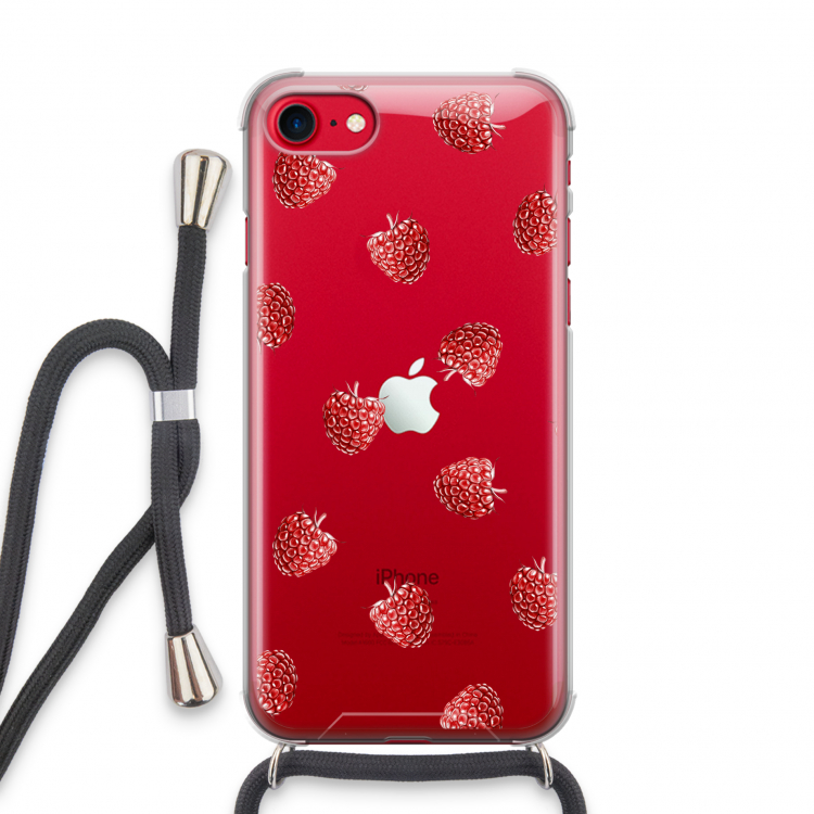 Framboosjes: iPhone SE 2020 Transparant Hoesje met koord