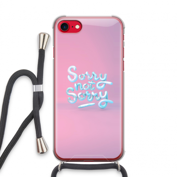 Sorry not sorry: iPhone SE 2020 Transparant Hoesje met koord